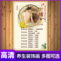 TCM physiotherapy wall chart health center moxibustion decorative painting back diagnosis picture Beauty Salon poster scraping acupuncture moxibustion moxibustion cupping massage five organs and six organs culture Health cave map propaganda painting KT plate painting
