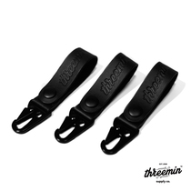 Heat Society Threemin LOKE Keychain Tanned Leather Handmade Black Cowhide Dead Fly Ride