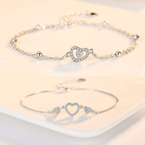 Love bracelet female minimal heart shape 520 gift hand female 925 pure silver bracelet gesture gesture accessories