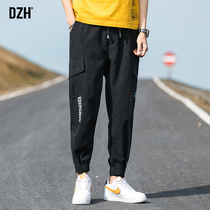 Mens pants autumn overalls mens Tide brand corset pants casual pants 2021 new mens pants Joker Velcro