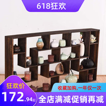 Burning Tung Wood Bogu rack Duobaogu solid wood Chinese wall-hanging shelf Tea set rack Antique wall-hanging lattice rack