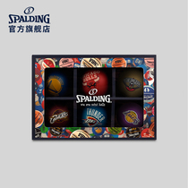 Spalding official flagship store High elastic hollow rubber ball NBA logo series rubber mini ball