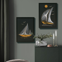 Light luxury decorative painting color nail handmade birthday gift sailing string painting living room study moved to new home