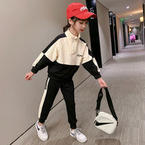 Girl Autumn New Tide childrens suit 2020 Korean version of little girls clothes sports foreign style Net red two-piece set