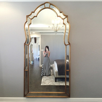 French floor-to-ceiling full-length mirror Baroque mirror Retro full-length mirror Classical carved wall-mounted mirror Fitting mirror Household