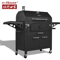 BBQ family outdoor large barbecue grill home mobile kitchen field carbon barbecue stove thickening oven