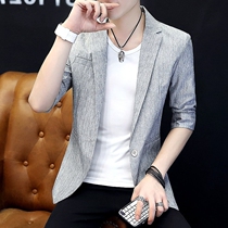 70% Sleeves Suit Men Summer Slim 7 points Short sleeves Single Western blouse Korean version ultra slim casual Little West suit Jacket Tide
