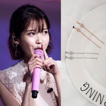 IU same earrings 925 sterling silver simple sunflower long Joker rose Golden Silver