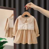 Girl set 2021 new childrens foreign style Net red two-piece childrens childrens clothing Spring and Autumn Tide girl baby autumn clothes