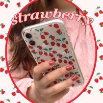 (Spot) musemood Korea strawberry(clear) strawberry Apple Phone Case Soft Shell