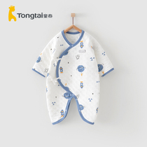 Tongtai autumn and winter New 0-6 month new baby male and female baby conjoined butterfly lace clam clothes