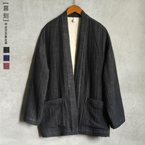 Autumn coat Chinese cotton jatrophyst Taoist robe Chinese style improved Hanfu mens clothing Youth trend literature and art retro style