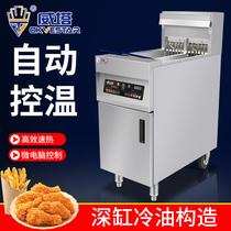 Commercial single and double-cylinder large-capacity electric fryer frying pan French fries fritters fried chicken vertical computer version fryer with oil filter