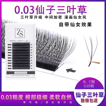 0 03 03 coarse degree 3D sandwich fairies trifoliage grass grafting eyelashes fairy quadruette lashes not to be used with beauty mascara