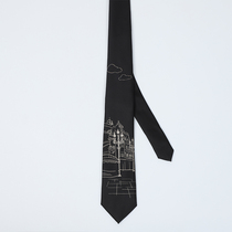 (Plowing) Urban Objectiate Original Black China Wind Embroidery DK Uniformed Students College Wind JK Tie Women