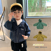 Cute Germination Boy Dress Boy Spring Autumn Jacket 2022 Fall New Child Insert Shoulder Sleeve Baby Even Cap Windsuit Jacket