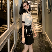 Sandro Moscoloni fashion suit womens summer 2021 new Western style age-reducing leisure sports two-piece suit