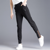 Tide brand casual pants womens 2021 autumn and winter New Korean version of high waist sports pants fashion loose slim straight Harren pants