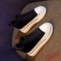 Hong Kong thick sole high - help shoes lady 2022 Fall and Winter Han Edition of Han and Han Father Papa shoes increase the tide of womens shoes