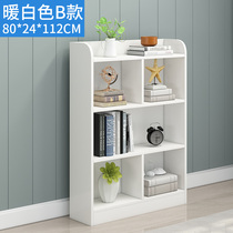 Wooden three-story student small shelf Desktop kitchen telescopic office White bedroom rounded bookshelf dresser