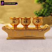 Golden sand wine glass chaetheon for cup hem water supply cup net water glass for the Buddhas cup Buddha for a wine glass three for a cup