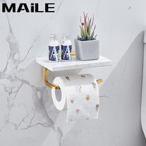 Light luxury gold marble toilet paper holder toilet roll paper holder hand paper holder non-perforated mobile phone holder rack rack rack rack