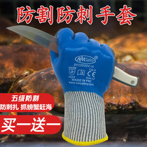 Anti-stab gloves anti-prick raw oyster protection Anti-cut lengthened seafood washing crawfish thicken special processing durable and waterproof