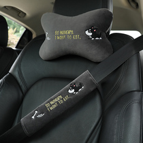 Car pillow against neck pillow a pair of seat belts shoulder pads plush cartoon cute cervical pillow car seat bone headrest