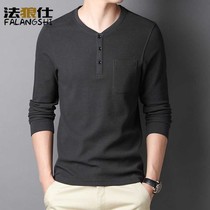 Mens long sleeve T-shirt cotton autumn body shirt shirt cotton autumn body shirt base shirt thin autumn clothes wear spring and autumn