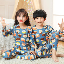 Childrens underwear set cotton autumn and winter boys and girls home clothing pajamas developmental autumn clothing autumn trousers