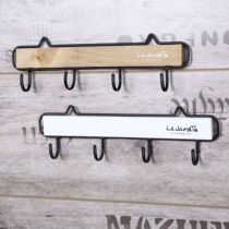 Japanese Pastoral Retro Wooden Iron Hook for Old Clothes Hanging Sundries Gardening Hook zakka Small Four Hook