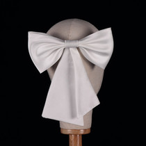 2020 pop retro satin butterfly knot short head yarn bride wedding make-up styling with makeup photo brigade slapped headwear