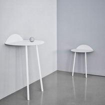 Nordic simple wall coffee table side table living room bedroom home against wall bedside table storage table ins decoration background