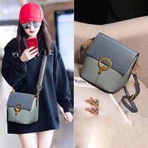 Hong Kong women's bag light luxury brand 2021 new tide soft leather fashion bucket bag leather shoulder slung small bag