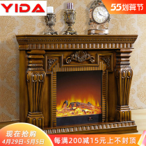 1 5 m European style fireplace solid wood American decoration cabinet frame white TV cabinet emulated fire-led electric fireplace core