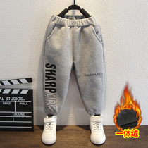 Plus velvet pants boys winter one velvet padded fashion pants casual winter wear trousers foreign style sports pants