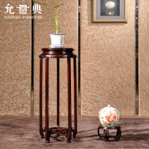 Red Acid Branches Right Angle Round Flower Shelf Living Room Solid Wood Show Shelf Outdoor Multi-Meat Flower Pots Shelf Flowers a few Elegant Red Wood Furniture