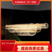 Long bar restaurant chandelier simple modern 2021 New atmosphere creative personality bar glass chandelier household