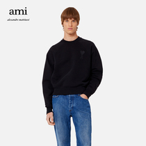 AMI men-and-woman classic love cotton solid color casual simple fashion embroidered crewneck sweatshirt