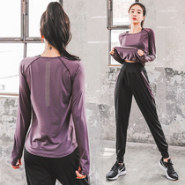 Sports Yoga Suit Womens Autumn Winter Style Fitness Room Professional Running Big Code Speed Dry Loose and Thin Elastic Breathable