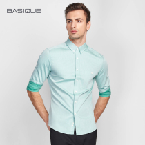 Meta ben 2022 spring new mens collar tip buttoned long sleeve shirt pure cotton swarm Yingren shirt tide