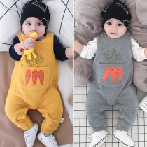 1 spring autumn baby back with pants 900 lap 3 baby conjoined pants 6 months 2 Han version long pants pure cotton open gear fit pants 5