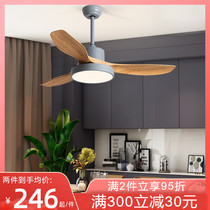 Fan chandelier ceiling fan lamp household living room ceiling large wind restaurant bedroom variable frequency silent ceiling fan integrated