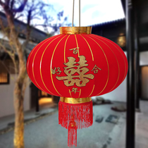 Wedding happy word lantern wedding wedding room decoration red flocking palace lantern decoration outdoor balcony door layout