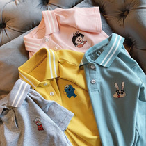 Parent-child outfit a family of three polo shirts pure cotton mother-daughter dress new four mother-child outfit Western style t-shirt skirt