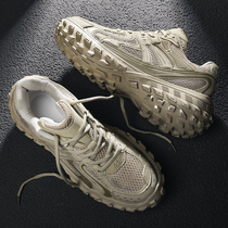 Labor Shoes Mens Summer Breathable Net Face Non-slip Anti-Wear and abrasion-resistant Sport Site Work at work thick Bottom Old Dad Tide Shoes