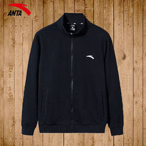 Anta jacket mens official flagship 2021 mens autumn plus velvet sweater spring and autumn casual mens sportswear top