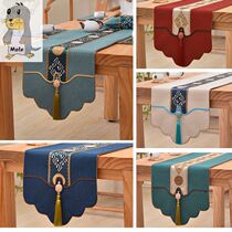 Zen simple modern Chinese style new Chinese cotton and linen embroidery table flag coffee table table TV cabinet cover cloth