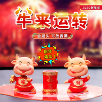 Bull year mascot On-board Pendulum car midway High-end Ecstasy Caravan Interior Car Creative Mens Decorative Items