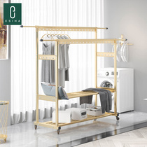 Clothes hanger floor double pole style home balcony Mobile Bedroom clothes hat frame inside and outside removable cool hanging clothes hanger